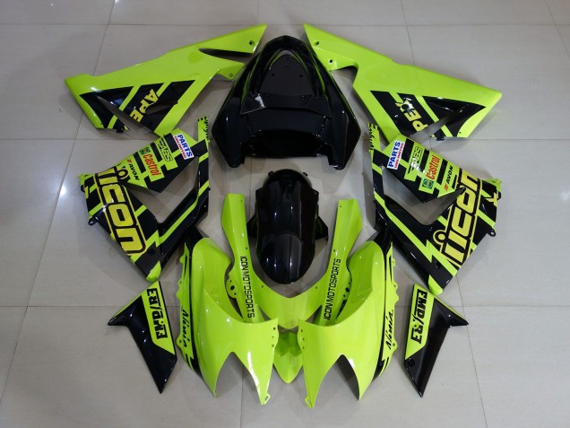 2004-2005 Custom High Viz Yellow Kawasaki ZX10R Fairings 2004-2005 Custom High Viz Yellow Kawasaki ZX10R Fairings