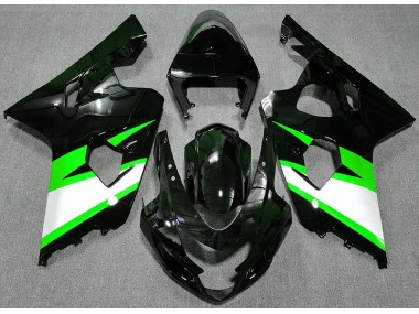 2004-2005 Gloss Black & Green Suzuki GSXR 600-750 Fairings