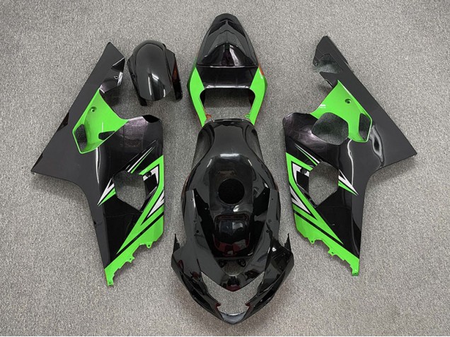 2004-2005 Gloss Black and Green Suzuki GSXR 600-750 Fairings 2004-2005 Gloss Black and Green Suzuki GSXR 600-750 Fairings