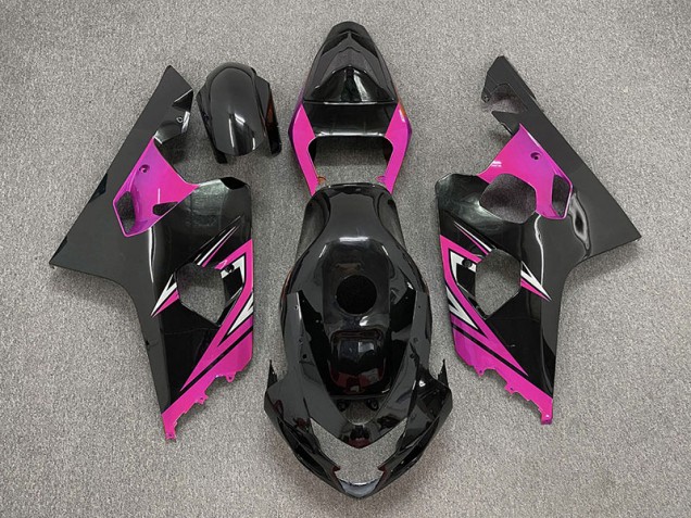 2004-2005 Gloss Black and Pink Suzuki GSXR 600-750 Fairings 2004-2005 Gloss Black and Pink Suzuki GSXR 600-750 Fairings