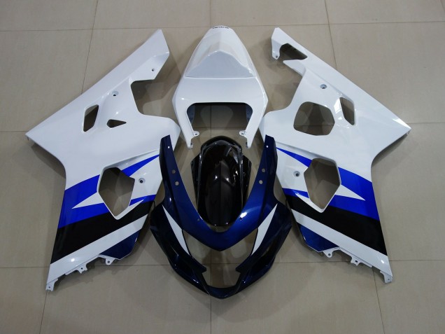2004-2005 Gloss White & Deep Blue Suzuki GSXR 600-750 Fairings 2004-2005 Gloss White & Deep Blue Suzuki GSXR 600-750 Fairings