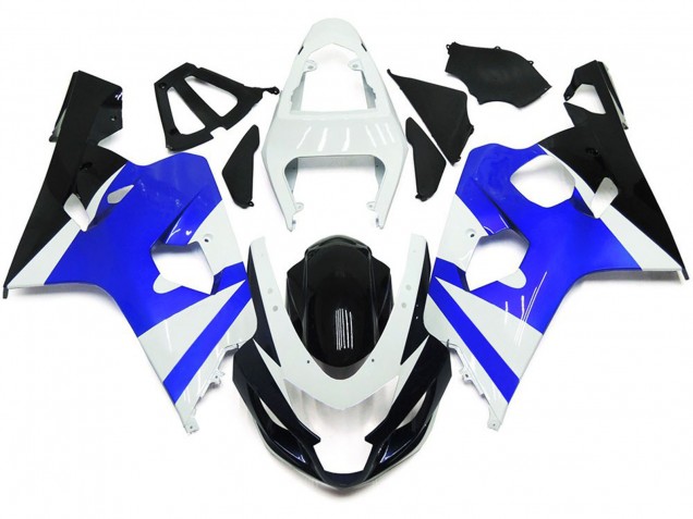 2004-2005 Gloss White and Gloss Blue Suzuki GSXR 600-750 Fairings 2004-2005 Gloss White and Gloss Blue Suzuki GSXR 600-750 Fairings