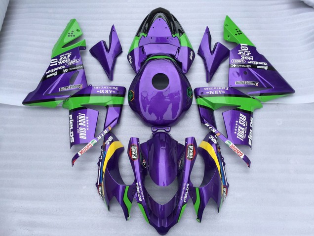 2004-2005 Green Purple Trick Star Kawasaki ZX10R Fairings 2004-2005 Green Purple Trick Star Kawasaki ZX10R Fairings