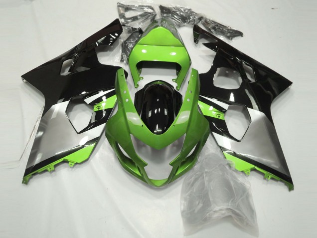 2004-2005 Light Green Silver and Black Suzuki GSXR 600-750 Fairings 2004-2005 Light Green Silver and Black Suzuki GSXR 600-750 Fairings