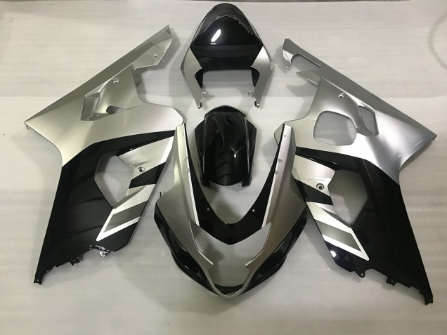 2004-2005 Matte Silver and Black Suzuki GSXR 600-750 Fairings 2004-2005 Matte Silver and Black Suzuki GSXR 600-750 Fairings