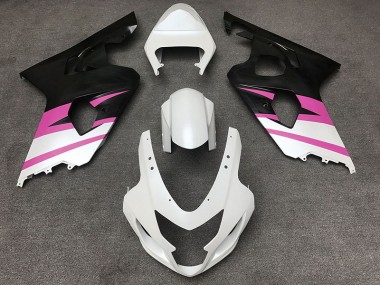 2004-2005 Matte White & Pink Suzuki GSXR 600-750 Fairings