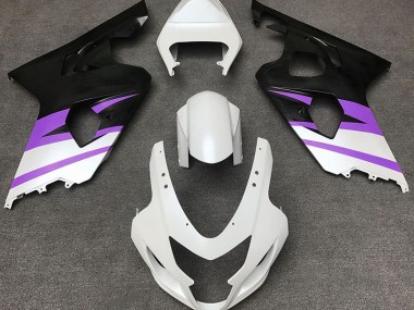 2004-2005 Matte White & Purple Suzuki GSXR 600-750 Fairings