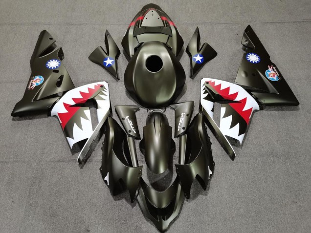 2004-2005 Military Green Shark Kawasaki ZX10R Fairings 2004-2005 Military Green Shark Kawasaki ZX10R Fairings