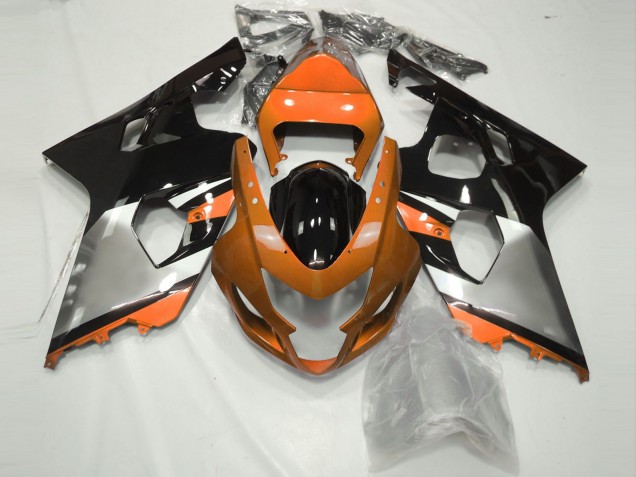 2004-2005 Orange Silver and Black Suzuki GSXR 600-750 Fairings 2004-2005 Orange Silver and Black Suzuki GSXR 600-750 Fairings