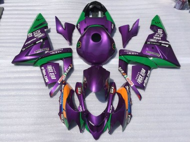 2004-2005 Purple and Green Trickstar Kawasaki ZX10R Fairings
