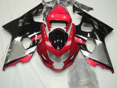 2004-2005 Red Silver and Black Suzuki GSXR 600-750 Fairings