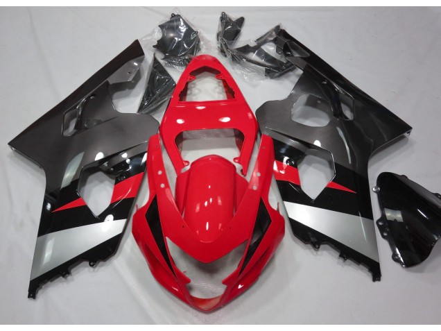 2004-2005 Red and Silver Gloss Suzuki GSXR 600-750 Fairings 2004-2005 Red and Silver Gloss Suzuki GSXR 600-750 Fairings
