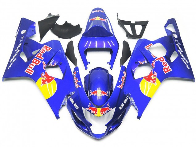 2004-2005 Vibrant Blue Red Bull Style Suzuki GSXR 600-750 Fairings 2004-2005 Vibrant Blue Red Bull Style Suzuki GSXR 600-750 Fairings