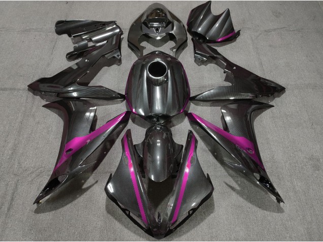 2004-2006 Carbon Style w Pink Yamaha R1 Fairings 2004-2006 Carbon Style w Pink Yamaha R1 Fairings