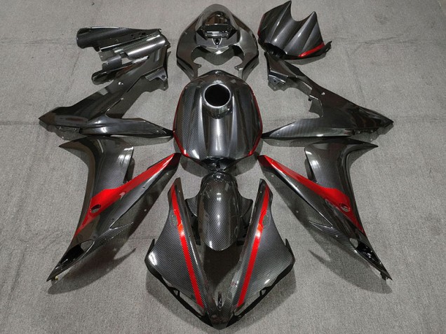 2004-2006 Carbon Style w Red Yamaha R1 Fairings 2004-2006 Carbon Style w Red Yamaha R1 Fairings