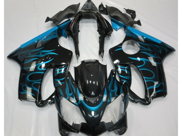 2004-2007 Light Blue Flame Honda CBR600 F4i Fairings 2004-2007 Light Blue Flame Honda CBR600 F4i Fairings