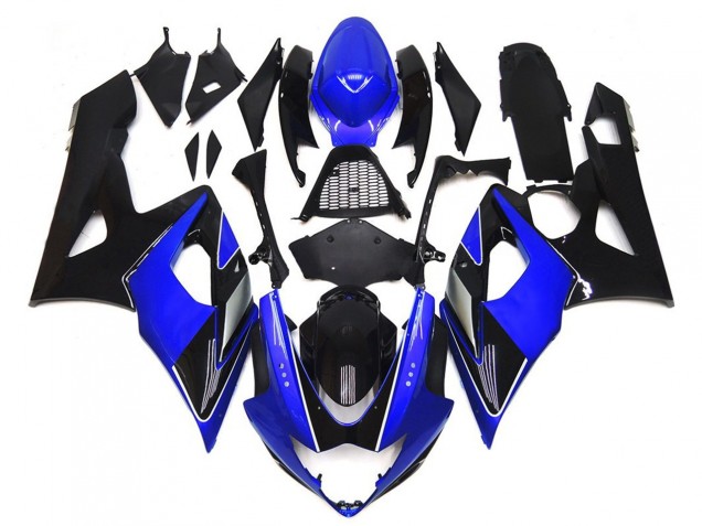 2005-2006 Black and Blue Gloss with silver Suzuki GSXR 1000 Fairings 2005-2006 Black and Blue Gloss with silver Suzuki GSXR 1000 Fairings