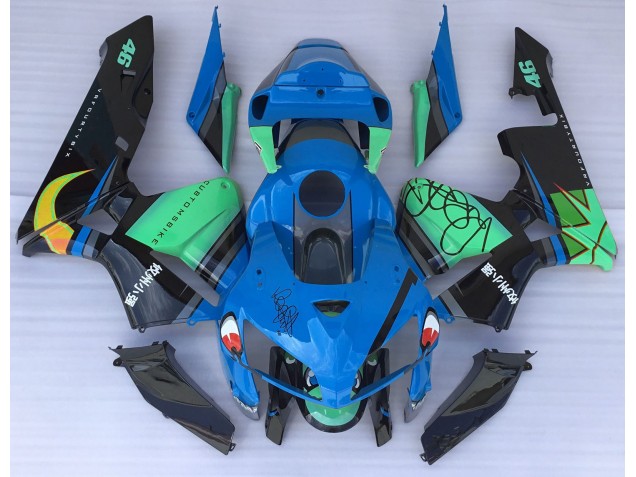 2005-2006 Blue Shark & Green Honda CBR600RR Fairings