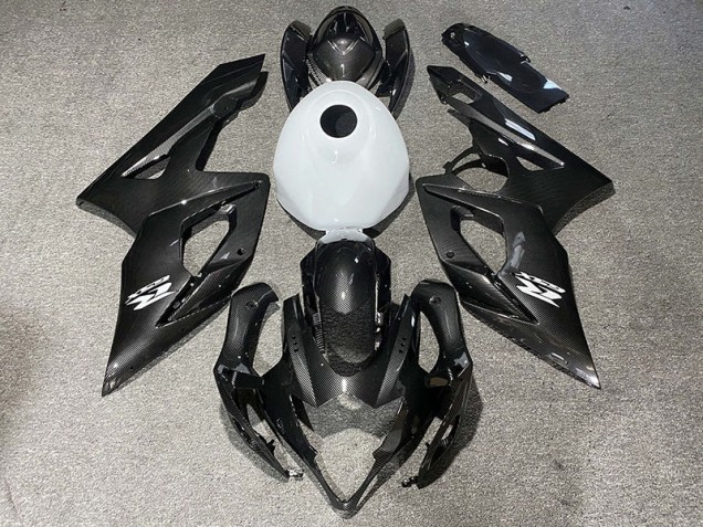2005-2006 Carbon Fiber Style & Gloss White Suzuki GSXR 1000 Fairings 2005-2006 Carbon Fiber Style & Gloss White Suzuki GSXR 1000 Fairings