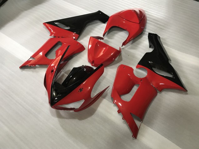 2005-2006 Custom Red and Black Kawasaki ZX6R Fairings 2005-2006 Custom Red and Black Kawasaki ZX6R Fairings