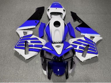 2005-2006 Dark Blue and White Wings Honda CBR600RR Fairings
