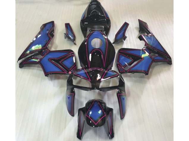 2005-2006 Deep Blue & Pink Outline Honda CBR600RR Fairings