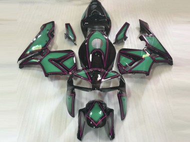 2005-2006 Emerald Green & Pink Outline Honda CBR600RR Fairings