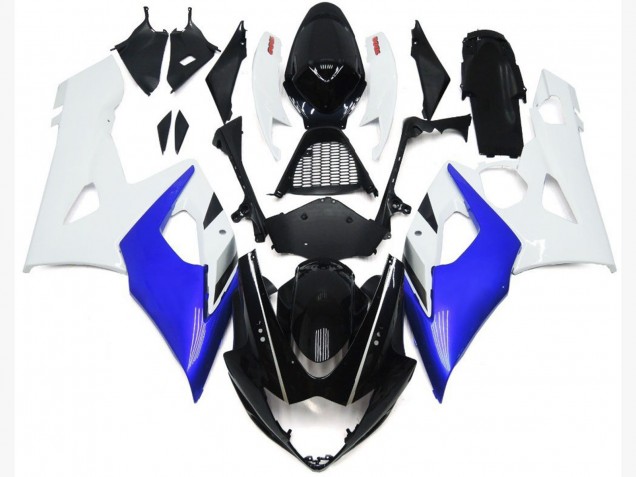 2005-2006 Gloss Blue and White Gloss Lowers Suzuki GSXR 1000 Fairings 2005-2006 Gloss Blue and White Gloss Lowers Suzuki GSXR 1000 Fairings