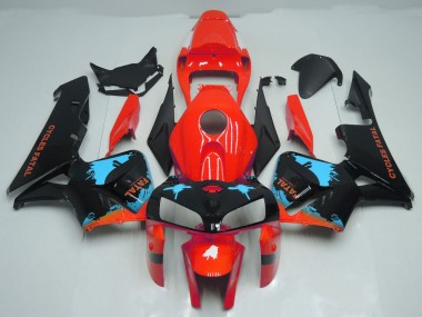 2005-2006 Light Blue Splatter on Red Honda CBR600RR Fairings