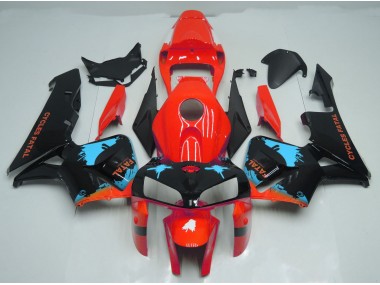 2005-2006 Light Blue Splatter on Red Honda CBR600RR Fairings