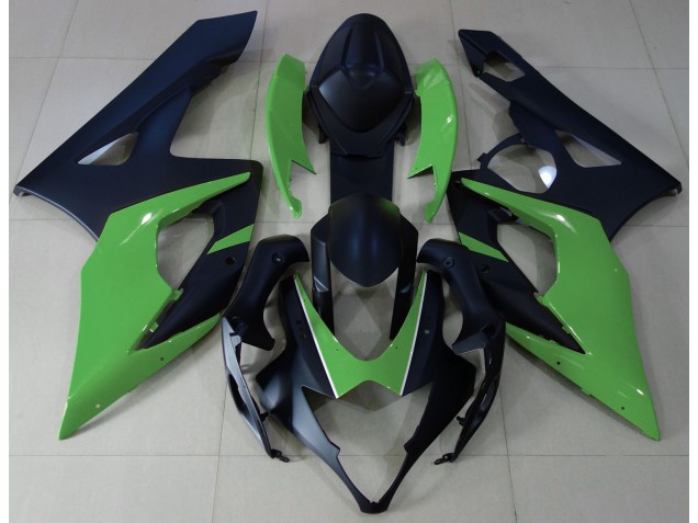 2005-2006 Matte Black & Green Suzuki GSXR 1000 Fairings 2005-2006 Matte Black & Green Suzuki GSXR 1000 Fairings