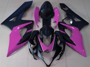 2005-2006 Matte Black & Pink Suzuki GSXR 1000 Fairings