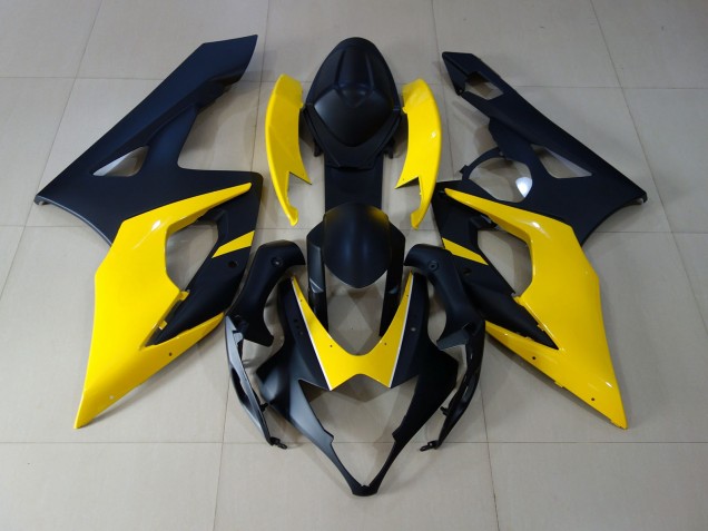 2005-2006 Matte Black & Yellow Suzuki GSXR 1000 Fairings 2005-2006 Matte Black & Yellow Suzuki GSXR 1000 Fairings