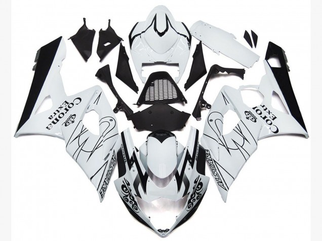 2005-2006 OEM White Corona Style Suzuki GSXR 1000 Fairings 2005-2006 OEM White Corona Style Suzuki GSXR 1000 Fairings