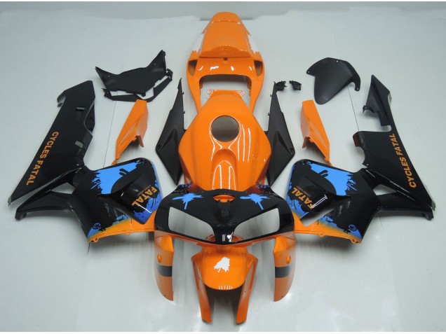 2005-2006 Orange and Black Splatter Honda CBR600RR Fairings 2005-2006 Orange and Black Splatter Honda CBR600RR Fairings