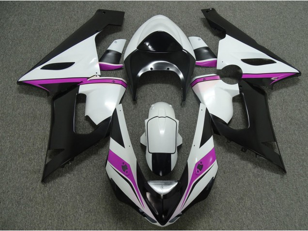 2005-2006 Pink white and Black Kawasaki ZX6R Fairings 2005-2006 Pink white and Black Kawasaki ZX6R Fairings