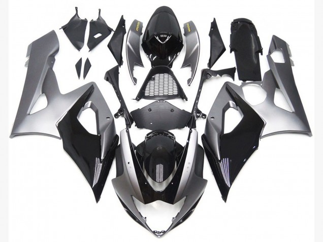 2005-2006 Silver and Black Gloss Style Suzuki GSXR 1000 Fairings 2005-2006 Silver and Black Gloss Style Suzuki GSXR 1000 Fairings