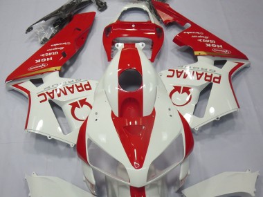2005-2006 White and Red Custom Honda CBR600RR Fairings