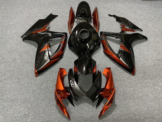 2006-2007 Black and Burnt Orange Suzuki GSXR 600-750 Fairings 2006-2007 Black and Burnt Orange Suzuki GSXR 600-750 Fairings