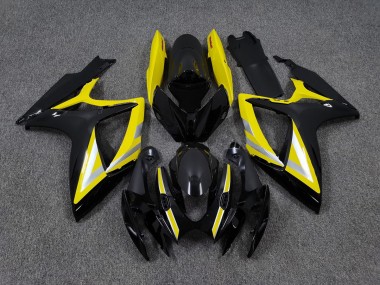 2006-2007 Black and Yellow OEM Style Suzuki GSXR 600-750 Fairings