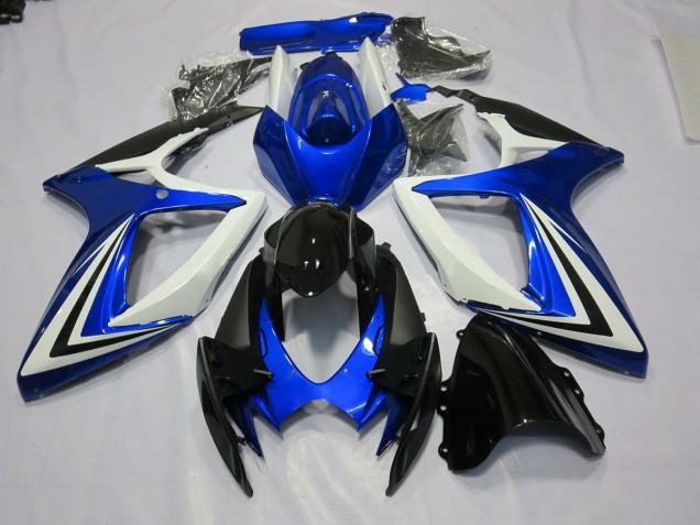 2006-2007 Blue Black and White Suzuki GSXR 600-750 Fairings 2006-2007 Blue Black and White Suzuki GSXR 600-750 Fairings