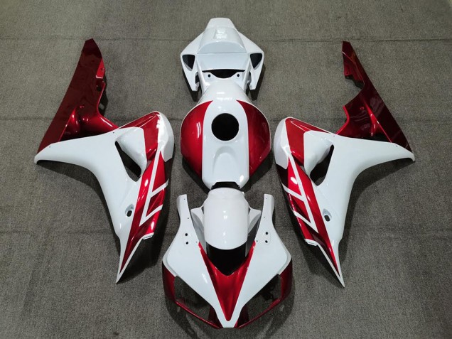 2006-2007 Candy Red and White Honda CBR1000RR Fairings 2006-2007 Candy Red and White Honda CBR1000RR Fairings