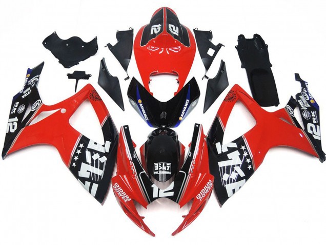 2006-2007 Custom Red and Black Suzuki GSXR 600-750 Fairings 2006-2007 Custom Red and Black Suzuki GSXR 600-750 Fairings