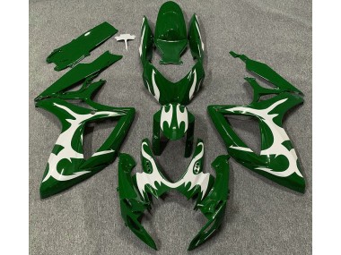 2006-2007 Dark Green & White Suzuki GSXR 600-750 Fairings