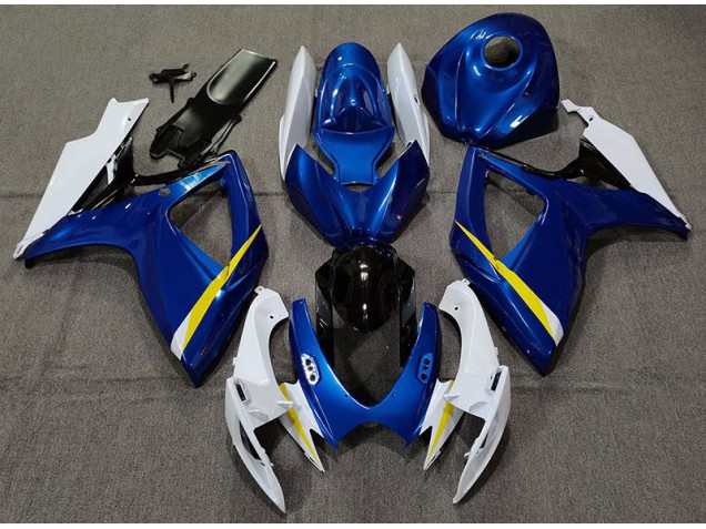 2006-2007 Gloss Blue White and Yellow Suzuki GSXR 600-750 Fairings 2006-2007 Gloss Blue White and Yellow Suzuki GSXR 600-750 Fairings