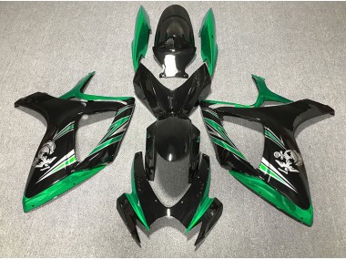 2006-2007 Gloss Green and Black Design Suzuki GSXR 600-750 Fairings