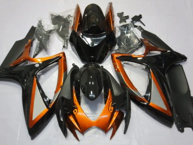 2006-2007 Gloss Orange and Black Suzuki GSXR 600-750 Fairings