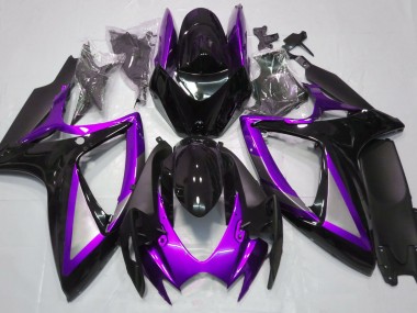 2006-2007 Gloss Purple and Black Suzuki GSXR 600-750 Fairings