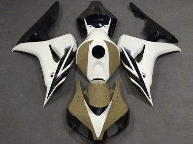 2006-2007 Gloss White Tan Black Honda CBR1000RR Fairings