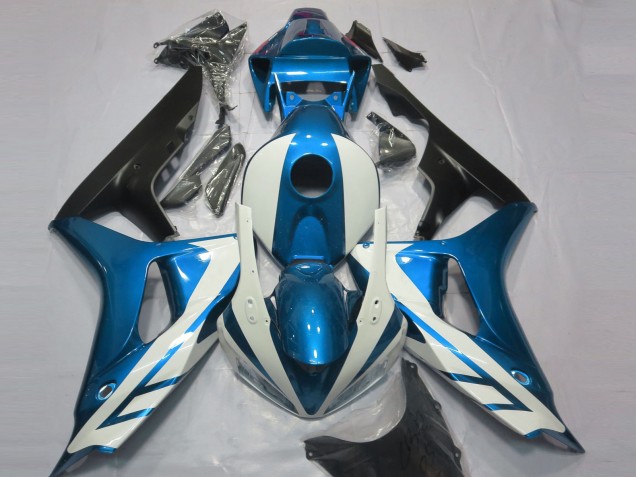 2006-2007 Gloss White and Blue Honda CBR1000RR Fairings 2006-2007 Gloss White and Blue Honda CBR1000RR Fairings